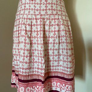 ANN TAYLOR Loft Linen and Rayon Aztec Boho Print Skirt, Size 0
